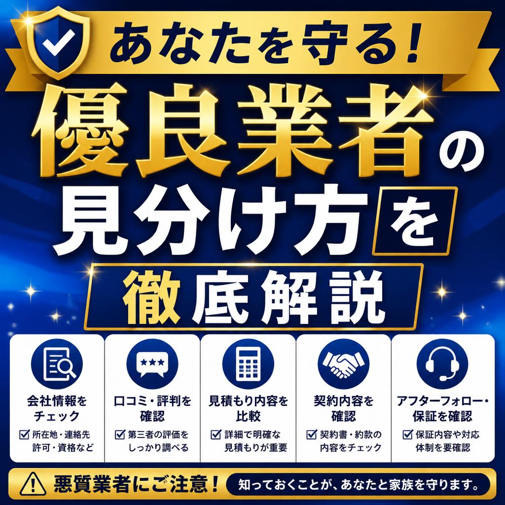 あなたを守る！優良業者の見分け方を徹底解説