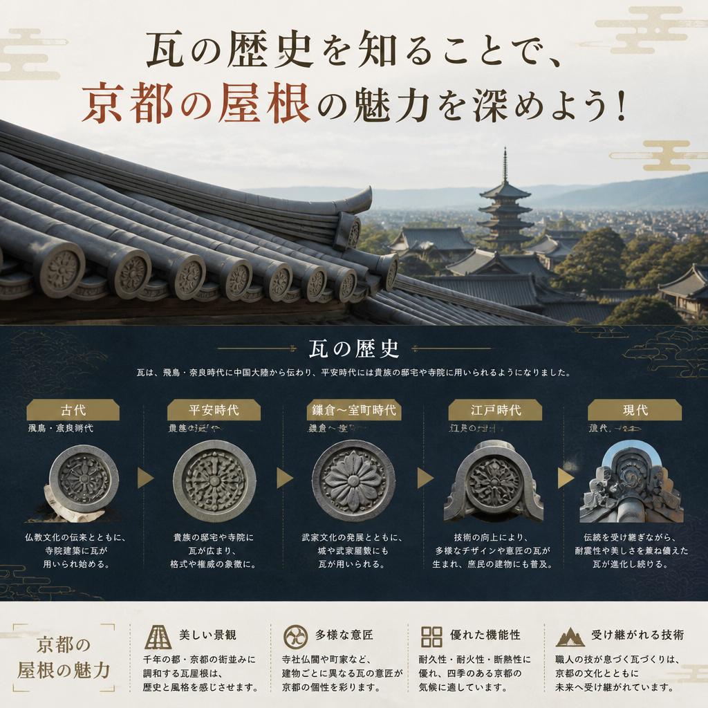 瓦の歴史を知ることで、京都の屋根の魅力を深めよう！